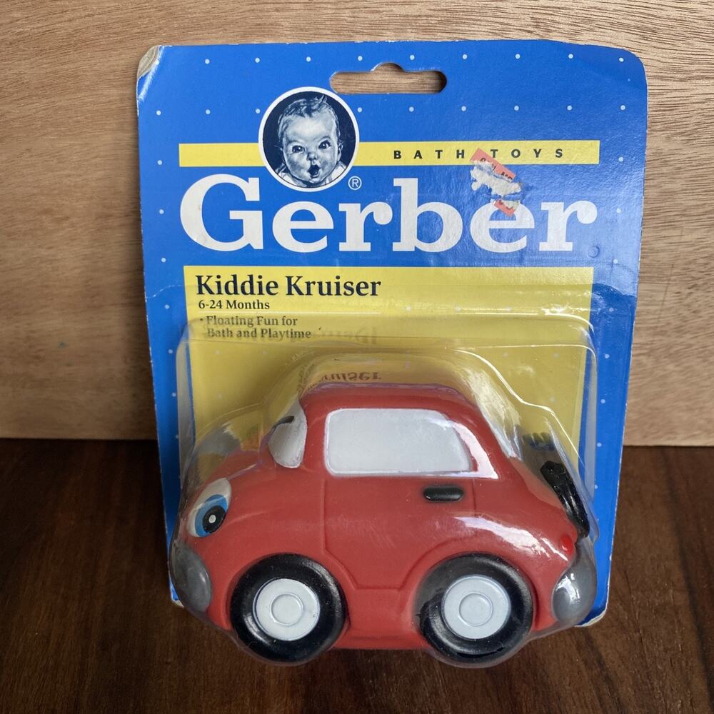 New Gerber Kiddie Kruiser Red Car Plastic Bath Kids Toy 1991 Vintage